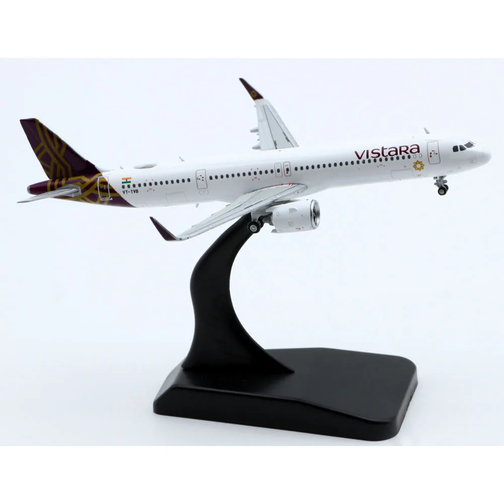 Фото Коллекционный самолет из сплава в подарок JC Wings XX4467 Vistara Airlines Airbus A321NEO, литой под давлением самолет JET, модель VT-TVB с подставкой №3