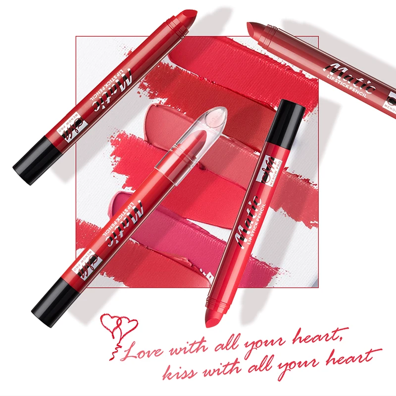 MENOW 6-color матовая тумана Kiss Proof вращающаяся губная помада ручка L549
