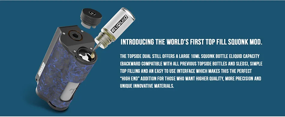 Электронная сигарета DOVPO Topside Dual 200 Вт Vape Mod Top Fill TC Squonk 10 мл Питание от двойной батареи 18650 испаритель VS Drag 2