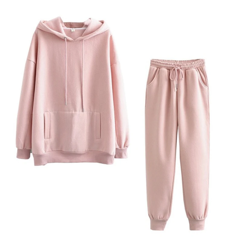 Custom Logo Colorful Autumn Winter New Crop Top Women Hoodie And Jogger Set Wholesale