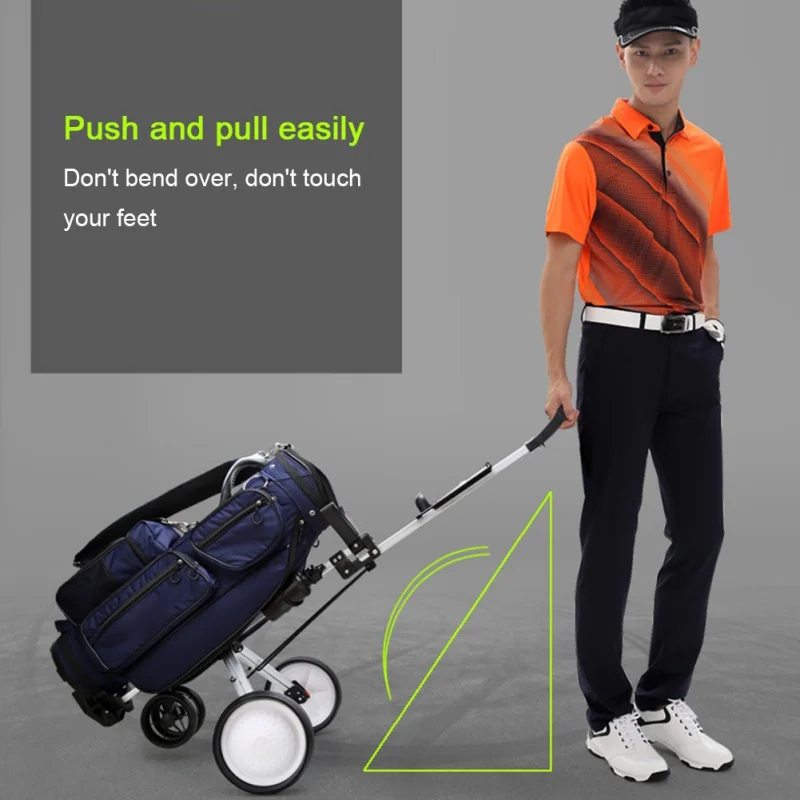 Folding Golf Bag Trolley 3 Wheel Outdoor Sports Travel Airport Baggage Check Cart Stroller Golf Pitch Tool v