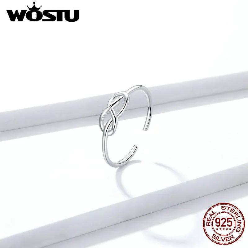 WOSTU Аутентичные 925 пробы серебряные геометрические кольца на палец с символом