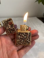 pure copper gift box kerosene lighter european and american style chief flower fairy retro embossed cigarette accessories gadget