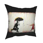 Наволочка для подушки с радужным дождем Banksy, декоративная наволочка для подушки с рисунком граффити в уличном стиле, наволочка для подушки, домашняя наволочка 45x45 см