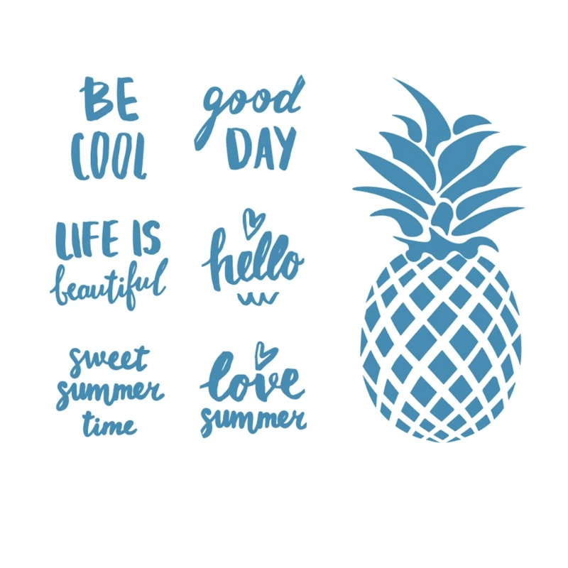 

Ананас самоклеящийся трафарет для шелкографии многоразовый знак трафареты для краски на дереве DIY Украшение футболка Текстиль