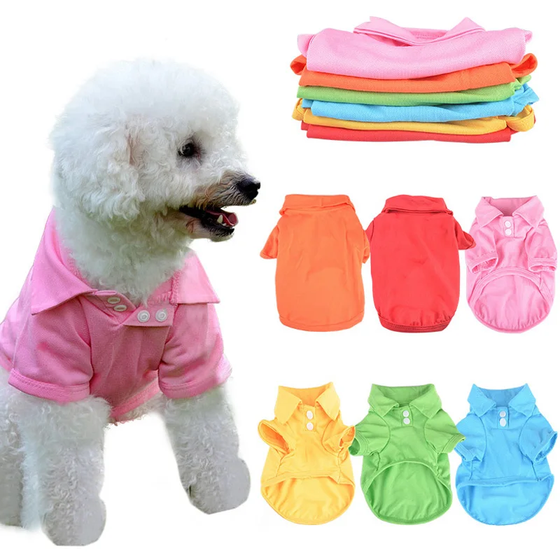 

Candy Solid Color Dog Warm Shirt Cute Clothes Soft Comfortable Costume Coat Puppy Outfit Breathable Pet Clothes Fashion Clothes