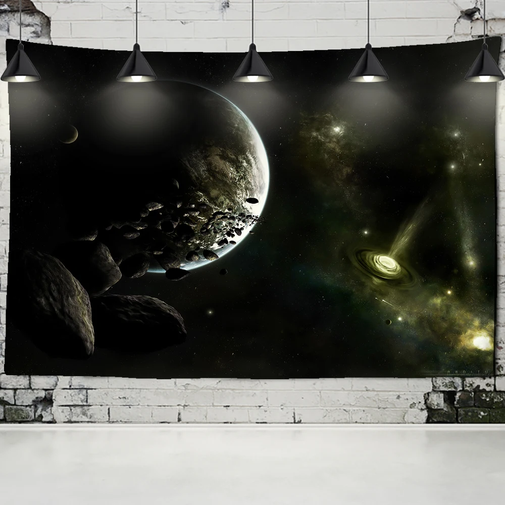 

Планета гобелен с Луной украшение в богемном стиле настенное украшение для спальни психоделическая сцена звездный свет Искусство украшени...