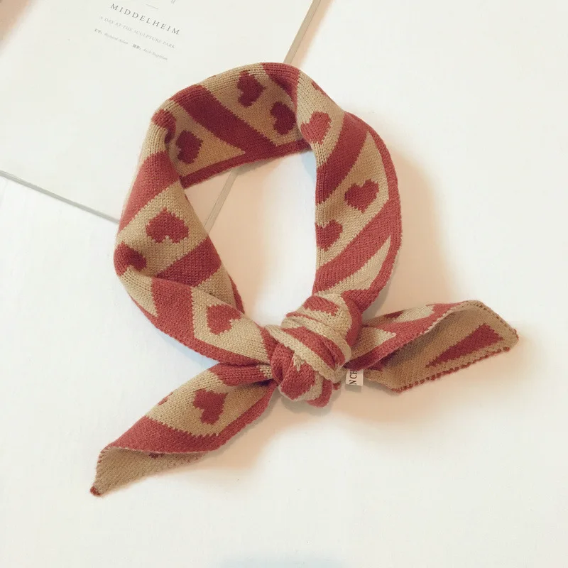 Корейский шерстяной вязаный винтажный осенне-зимний толстый женский шарф с