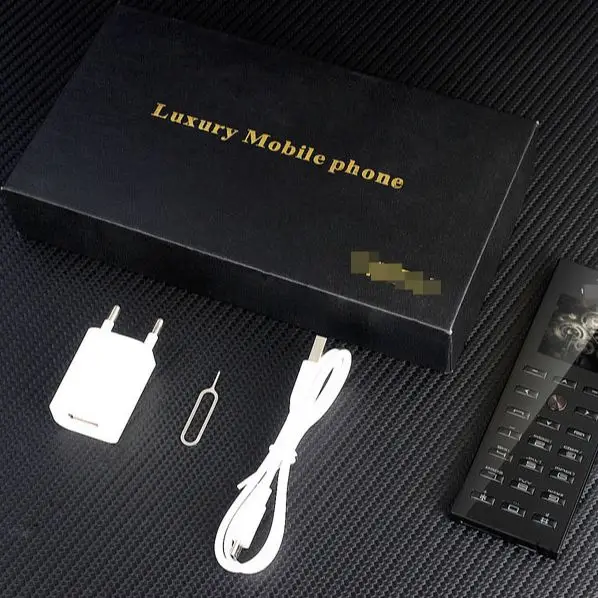 

V12 Global Version High-end mobile phone with high-definition screen English version Cowhide phone case with copper-plated butto