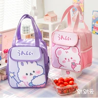 cartoon lunch bag women portable thermal food storage bags kids waterproof large capacity insulated lunch box tote food bags