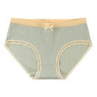 Женские трусики L-XXL из чистого хлопка, эластичное нижнее белье, сексуальное кружевное бесшовное нижнее белье, однотонные полосатые трусики с низкой посадкой