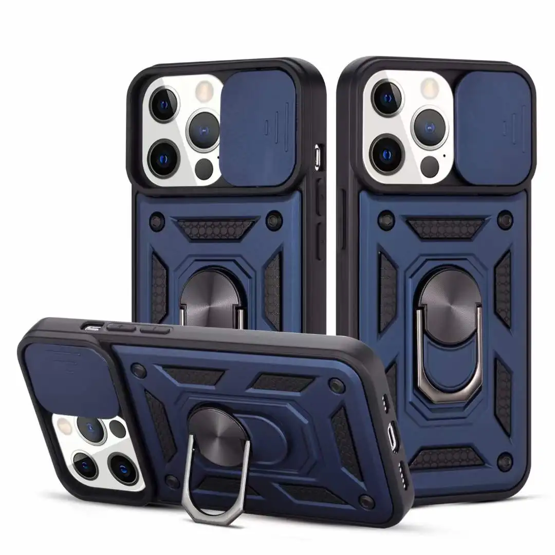 

Armor Case For iPhone 13 Pro Max XR XS Max X 7 8 6 Plus 12 11 Pro Max Bumper Magnetic Ring Holder Cover Bumper For iPhone 13