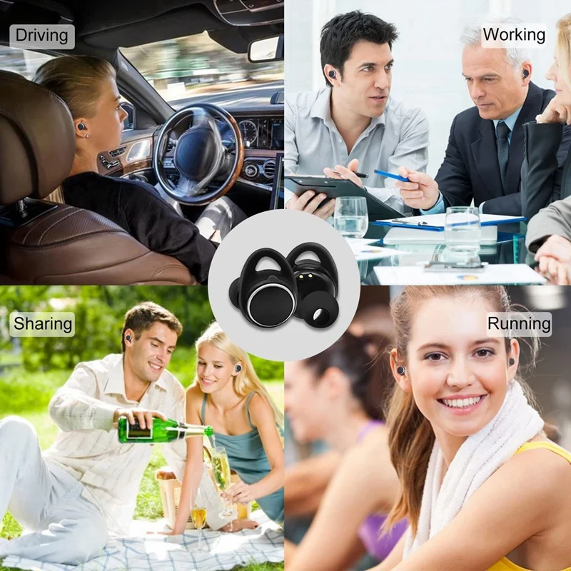 

BS01 Press HD Stereo TWS Bluetooth Headset,Wireless Sports Headset with Rotatable Charging Cover, Sweatproof Pairing Headsets