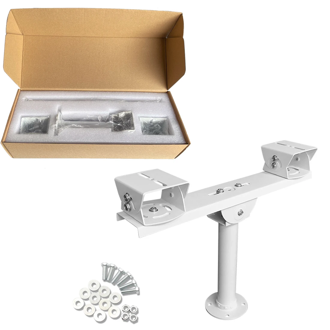 

CCTV Camera Wall Ceiling Mount Stand Aluminum Metallic Silver Bracket Indoor Outdoor for Bullet Camera IP Camera Bracket