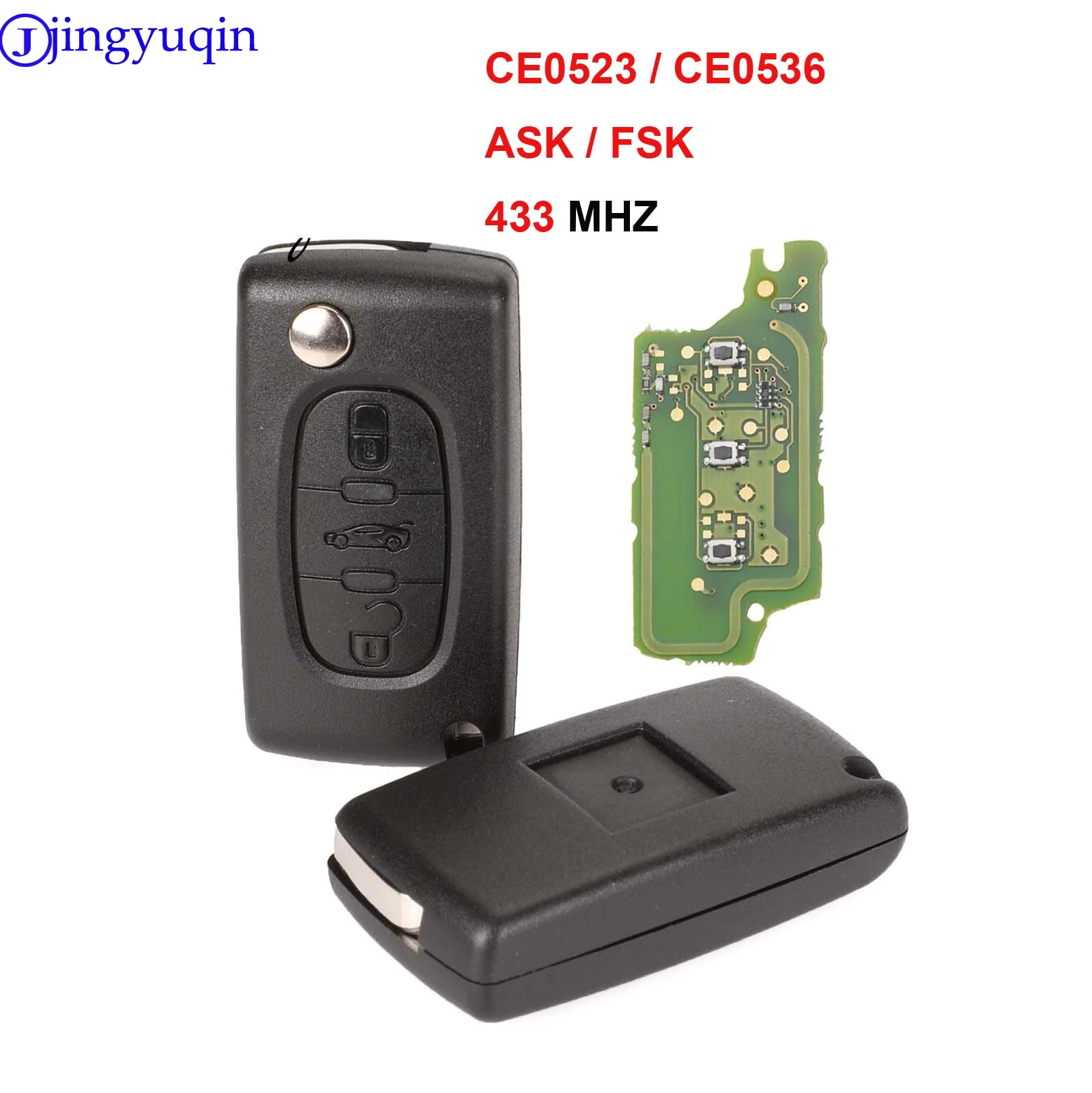Jingyuqin 433 МГц спросить FSK ключ для Peugeot 207 307 407 208 308 408 607 CITROEN C1 C2 C3 C4 C5 Berlingo Picasso CE0523