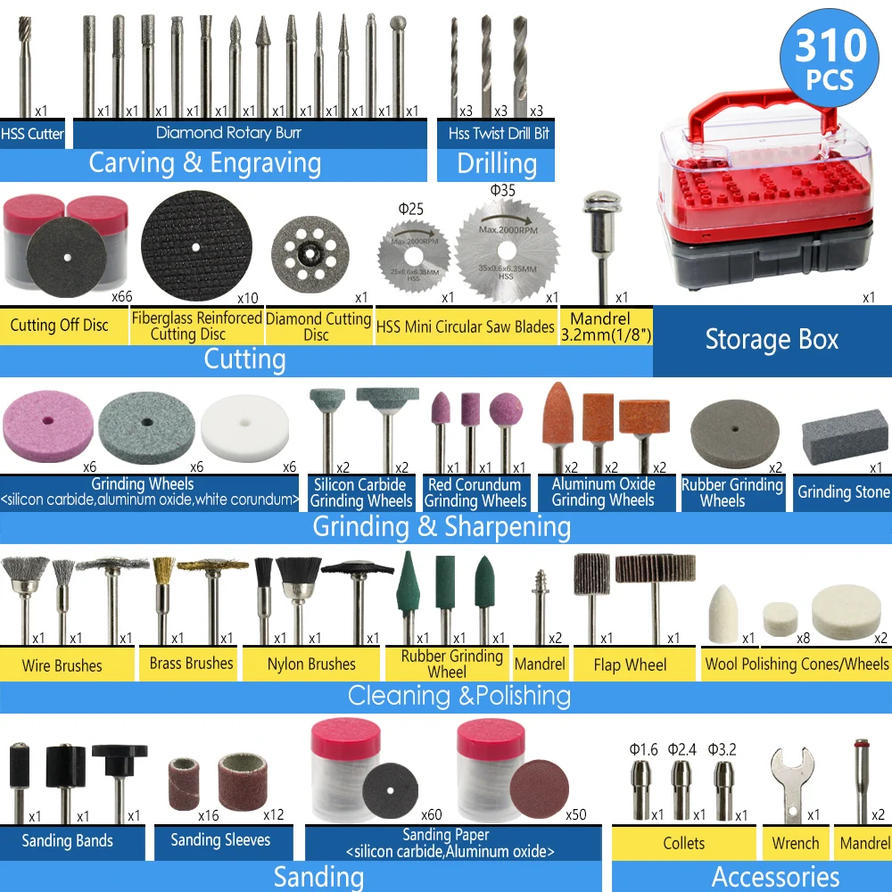 Набор аксессуаров для мини дрели насадок абразивного роторного инструмента