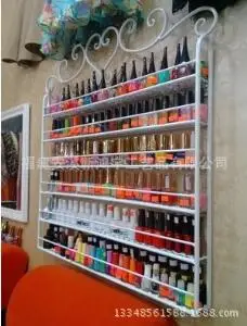 

3 Pcs/Set 5 Layer Iron Nail Polish Shelf Black Nail Shop Exhibition Shelf Nail Polish Display Wall Rack Makeup Organizer