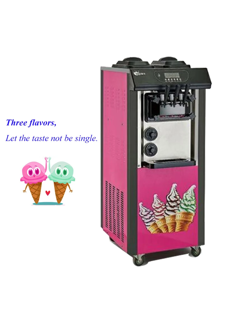 Машина для мороженого розового цвета ресторанов деловой аппарат с тремя