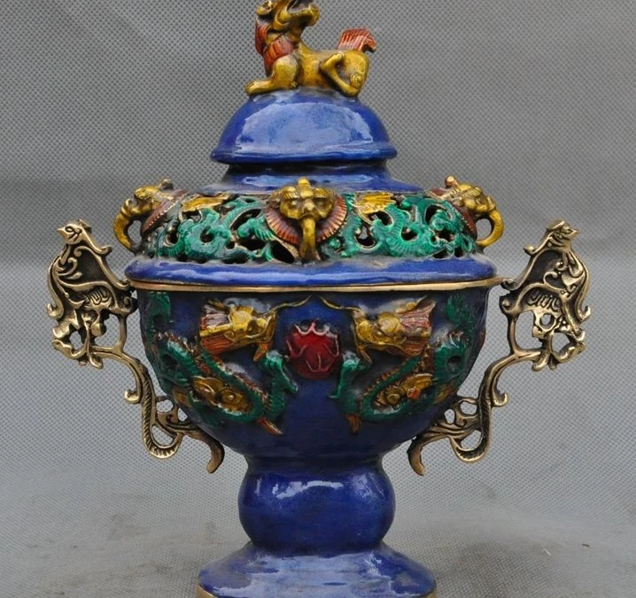 Помеченная старинная китайская бронза перегородчатая искусственная