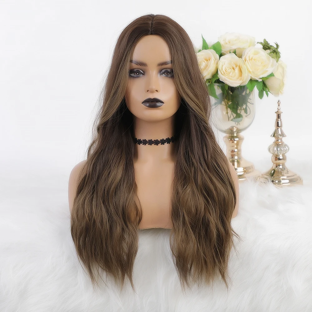 Парик женский длинный синтетический со светлыми единорогами натуральными