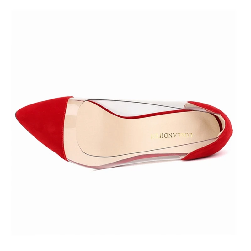 Женские туфли лодочки из флока LOSLANDIFEN на тонком каблуке пикантные женские