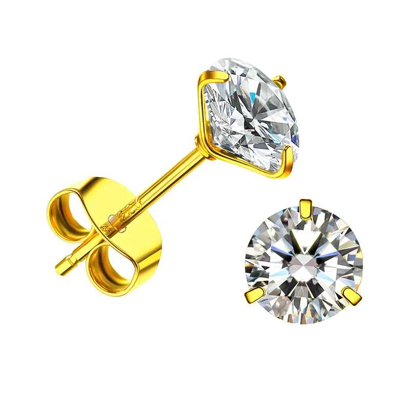 Женские серьги-гвоздики из серебра 925 пробы с кристаллами | Украшения и