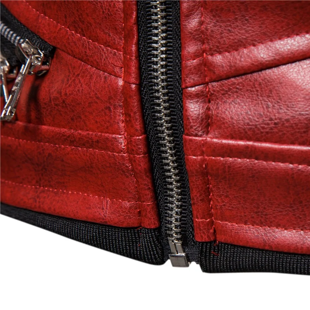 

Men's Furx Leather Coat Vintage Steam Pocket Zipper Fur Collar Outwear Male Punk Gothic Retro Coat Cappotto