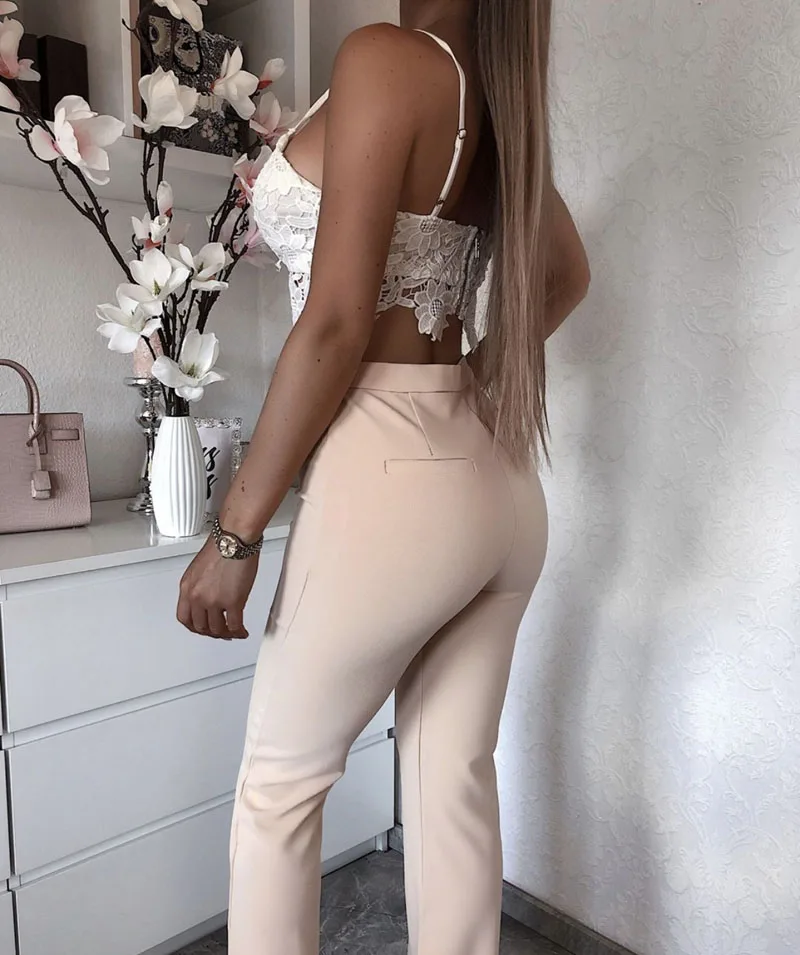 Женские летние брюки с париком Зимние Повседневные уличные однотонные