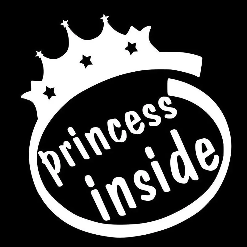 

High Quality Princess Inside Vinyl Decal Car Stickers Motorcycle Car Styling Accessories Black/Sliver 12.7CM*12.7CM