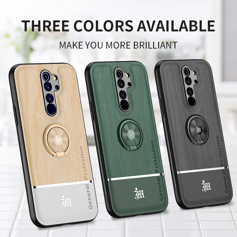 

For Redmi note8 8pro note9 9s 9T note10 10s Case Wood Grain Leather For redmi 9power 9T redmi 10X 4G Ring Splicing Case Cover