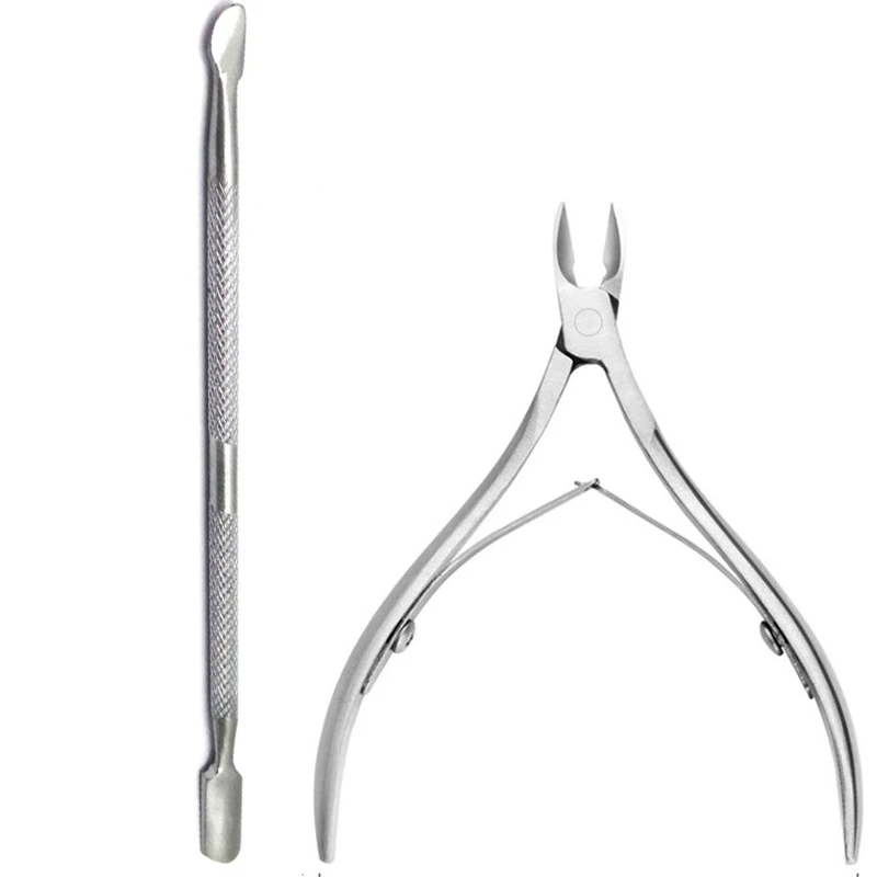 

2PCS Professional Stainless Steel Nail Cuticle Scissors Manicure Nipper Clipper Dead Skin Remover Trim Plier Cutter Beauty Tools