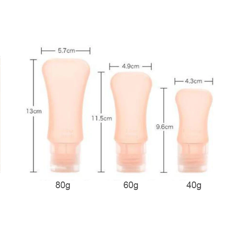 

40ml 60ml 80ml Portable Silicone Bottle Refillable Bottle Lotion Points Shampoo Container Travel Set