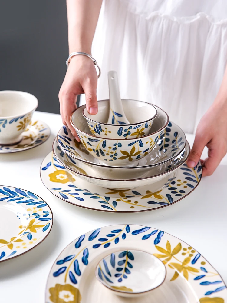 Японская керамическая посуда домашняя столовая чаша креативное блюдо для лапши