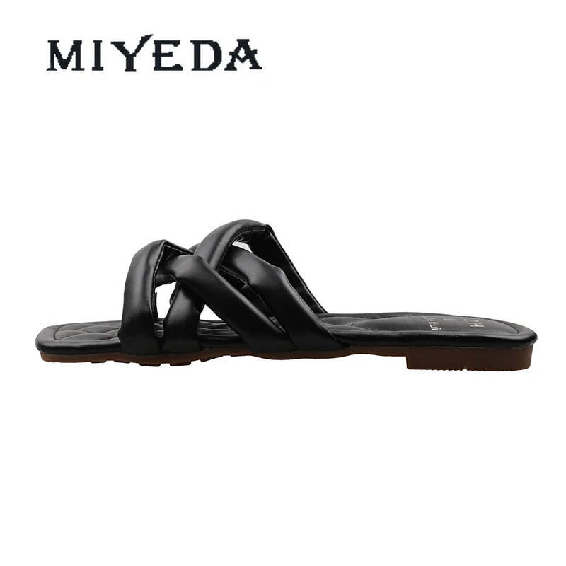 

MIYEDA Fashion Slipper Women Soft Open Toe Beach Casual Female Slippers Outdoor Comfortable Black Cool Woman's Slides