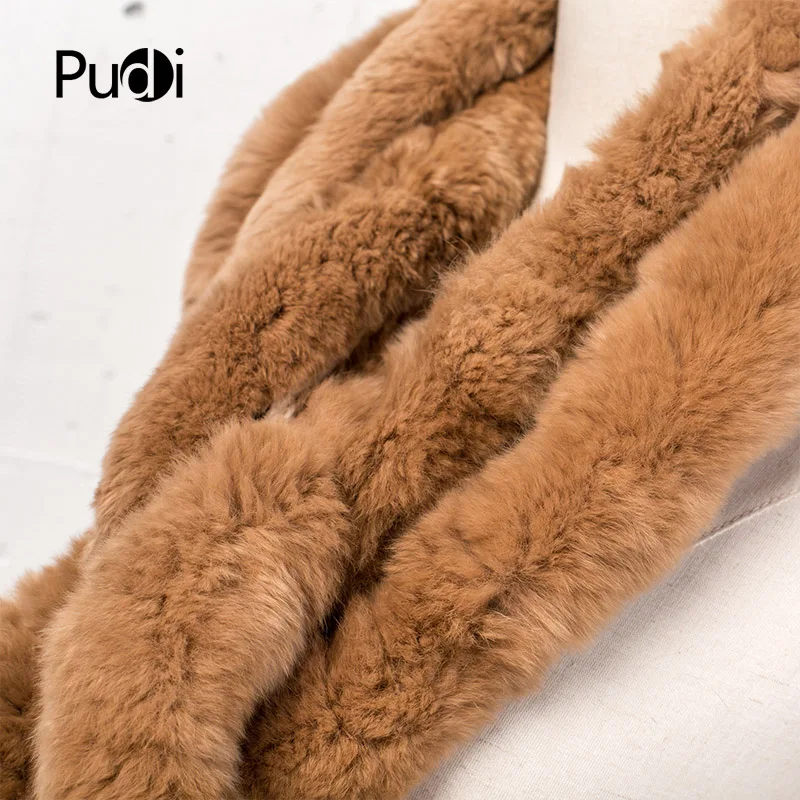

Pudi SF755 Women's Real Rabbit Fur Scarf 2017 Brand New Winter Girl Natural Rabbit Fur Scarves