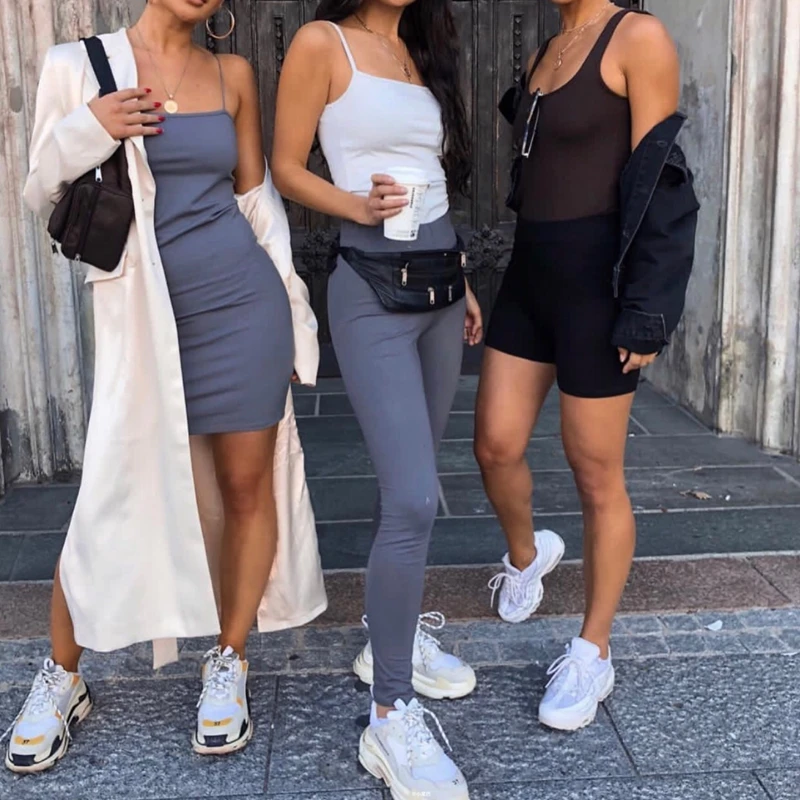 Женские облегающие леггинсы для фитнеса однотонные хлопковые до щиколотки с