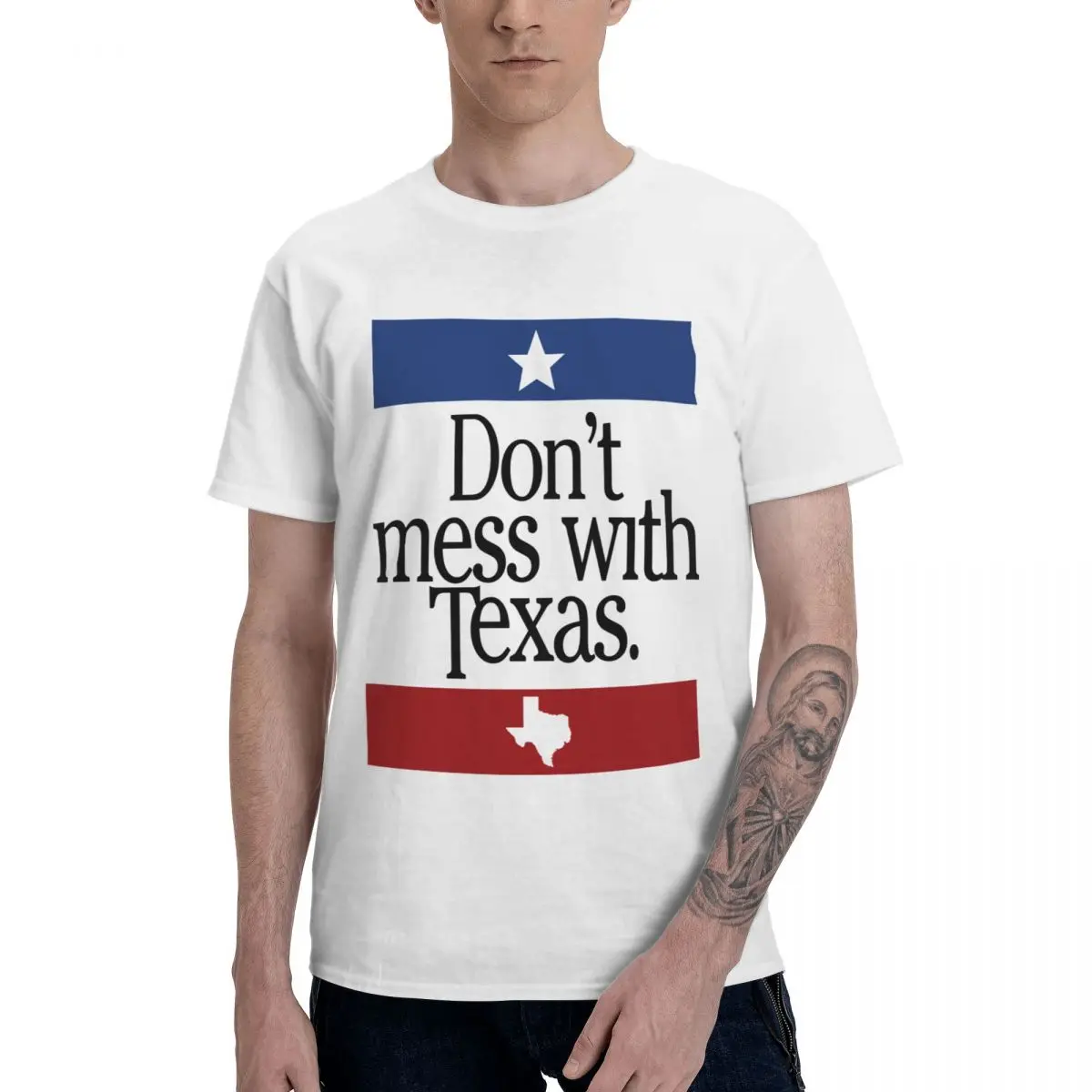 

Don't Mess With Texas T-Shirt Pure Cotton Crewneck Men T Shirts Short Sleeve Oversized Novelty Tees Tops EU Size