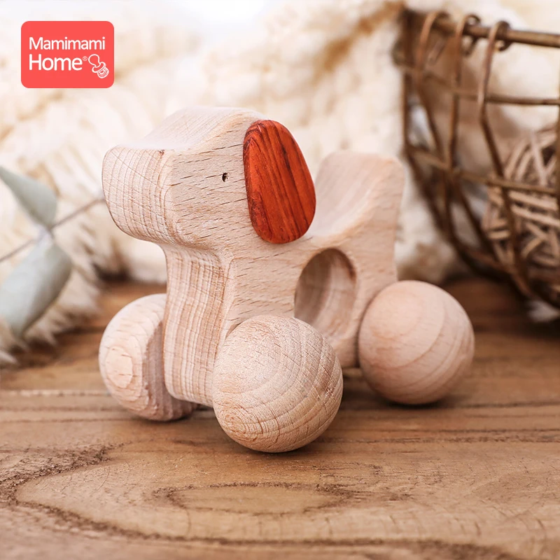 1 шт. детские деревянные животных автомобиля С изображением лошади из бука против