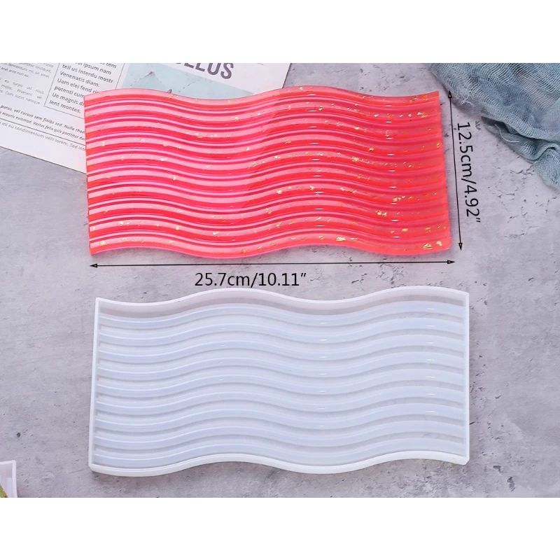 

Wave Coaster Epoxy Resin Mold Serving Plate Board Silicone Mould DIY Crafts Cup Mat Mug Pad Home Decortaions Casting E56F