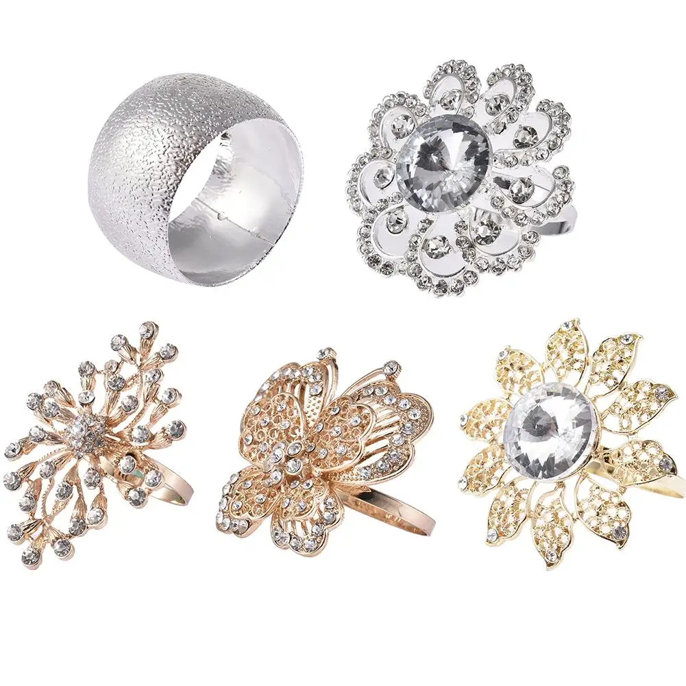 Napkin Ring Party Wedding Napkin Rings Table Decoration Alloy Napkin Holder Holiday Banquet Dinner Decor Party Supplies
