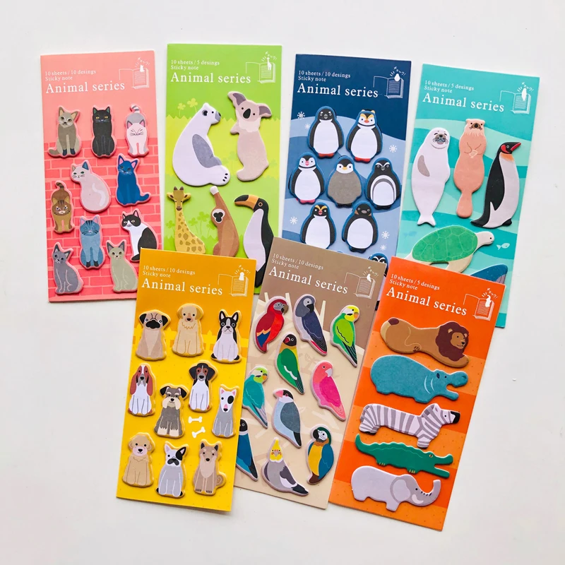 1X Kawaii Пингвин кошки собаки Зоопарк Животные блокнот для записей клейкие заметки
