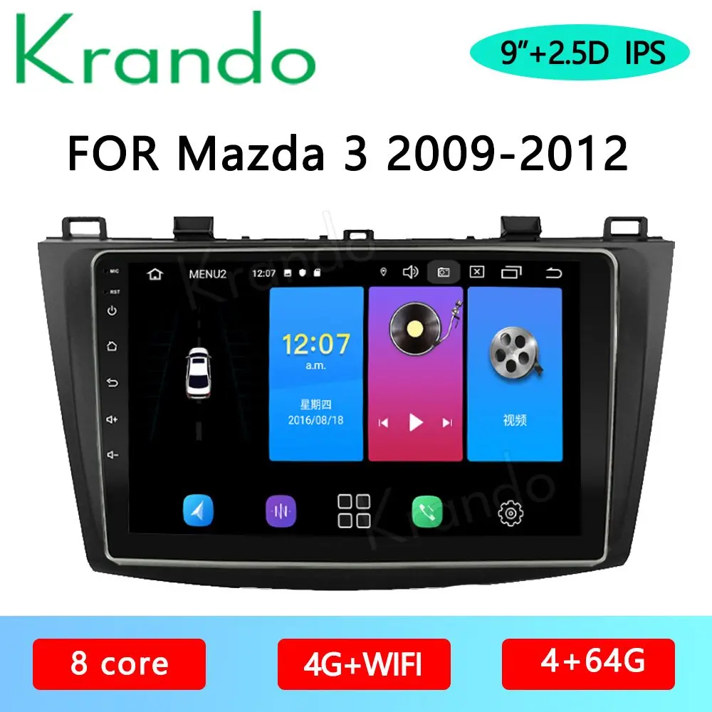 Krando Android 10 0 9 &quotIPS полный сенсорный автомобильный мультимедийный радио для Mazda 3 2009