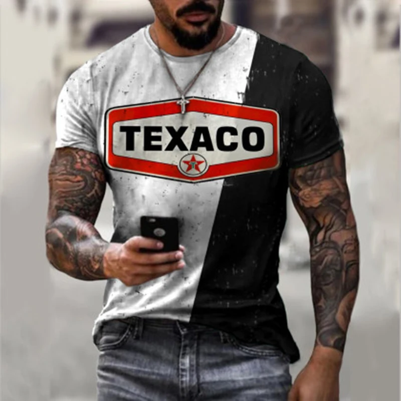 

Summer Alphabet Texaco Style 3d-printed Shirt Men/women Sportswear Harajuku Casual T-shirt Men's Extra Large T-shirt