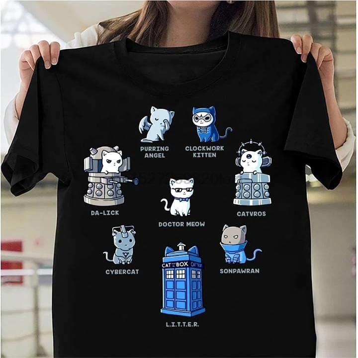 Футболка доктора WhoS Tardis с кошачьей шкатулкой|Мужские футболки| |
