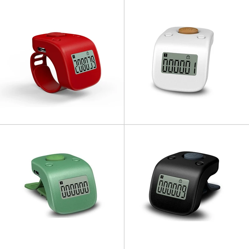 

2020 Mini Rechargeable Digital LCD Electronic Finger Ring Hand Tally Counter Six/6 Digit Buddha beads/Prayer Counter Clicker