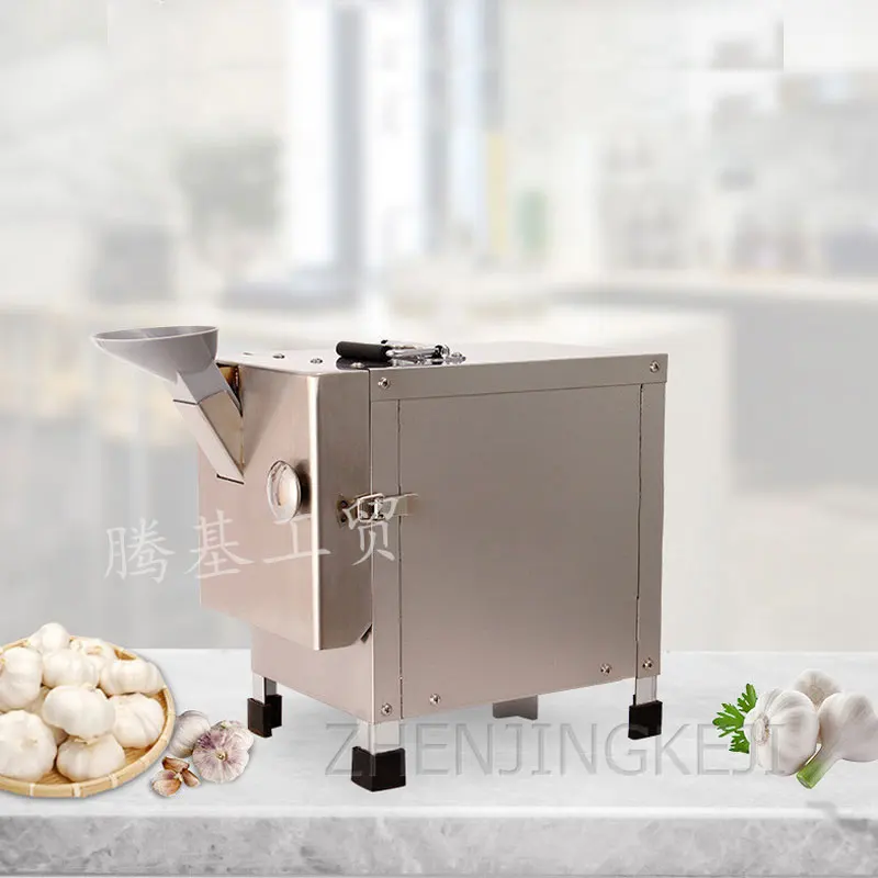 

220V Electric Garlic Slicer Commercial Stainless Steel Efficient Safe Restaurant Canteen Push Button Vegetable Cutting Machine