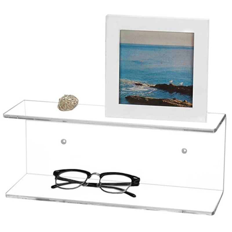 Clear Acrylic Display Stand 2 Layer Wall Mounted Shelf Plant Pot Toy Organizer Necklace Rack Holder | Дом и сад