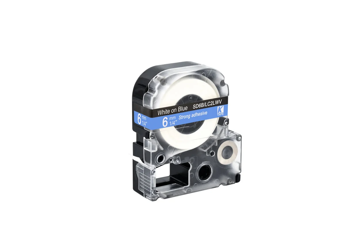 Ярлыки Epson KingJim совместимые с SD6B 6 мм белого и синего цветов зеркальные ленты LC2LWV