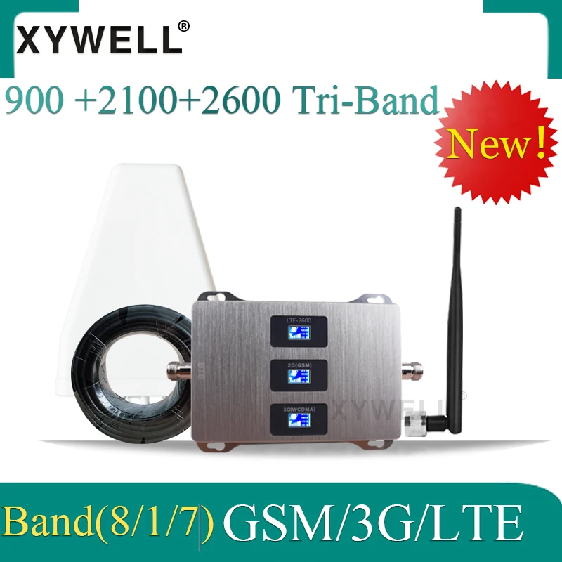 70dB усиления gsm повторитель усилитель сигнала 2G 3G 4G 900 2100 2600 GSM UMTS LTE трехдиапазонный