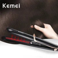kemei hair straightener infrared digital straightening irons flat iron hair curling splint ion fast heat thermostatic tools 45d